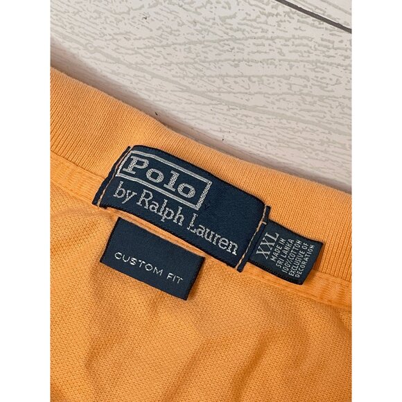 Polo By Ralph Lauren Mens XXL Custom Fit Orange Polo Shirt - Picture 2 of 4